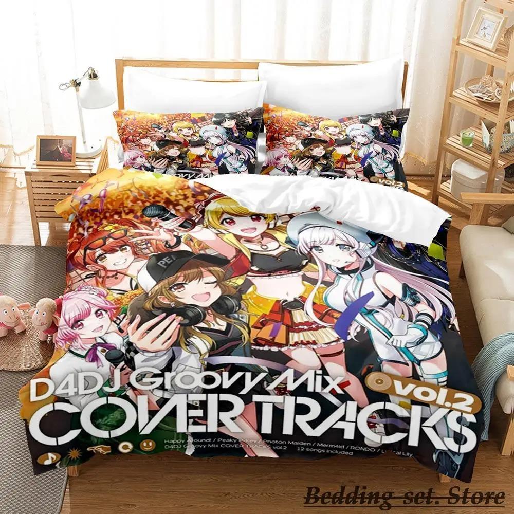 D4DJ All Mix Sängkläder Set Enkelt Twin Full Queen King Size Sängset Vuxen Barn Sovrum Påslakanset Anime sängkläder Säng
