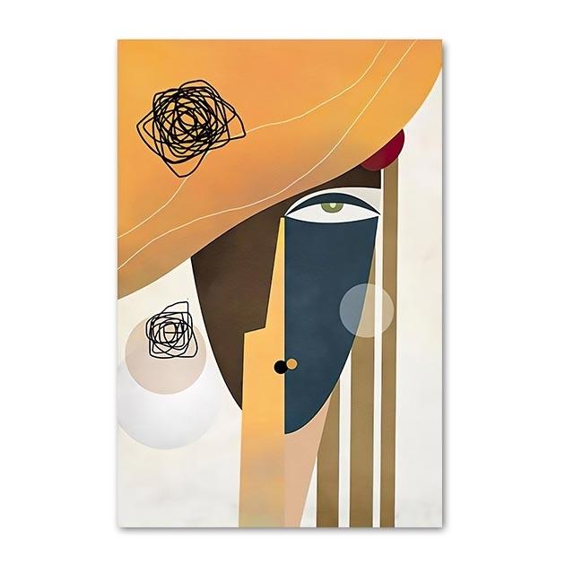 Impression de surface abstraite: Peinture à l'huile d'art mural moderne au milieu du siècle