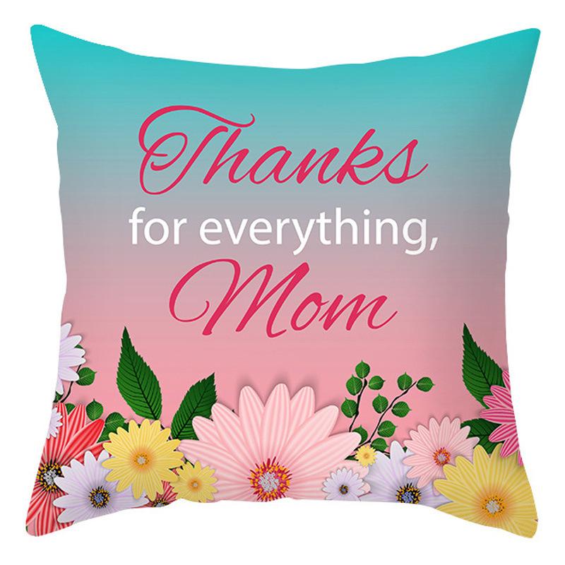 Mother's Day Pillow Cover Home Office Peach Skin Cushion Cover Sofa Car Cushion Cover Backrest