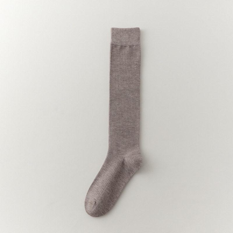 Miu Series Vertical Pattern Calf Socks Women'S Ballet Style Spring And Summer Thin Breathable Stacking Socks Knee Versatile Jk Long Cotton Socks