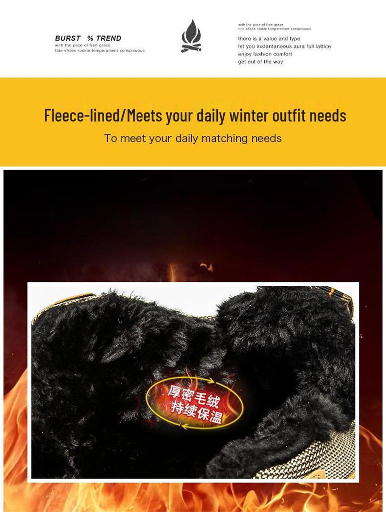 Unisex Winter High-Top Baumwollschuhe mit Samtfutter - Kältefest, warme Stiefeletten für Outdoor-Sport und Wandern.