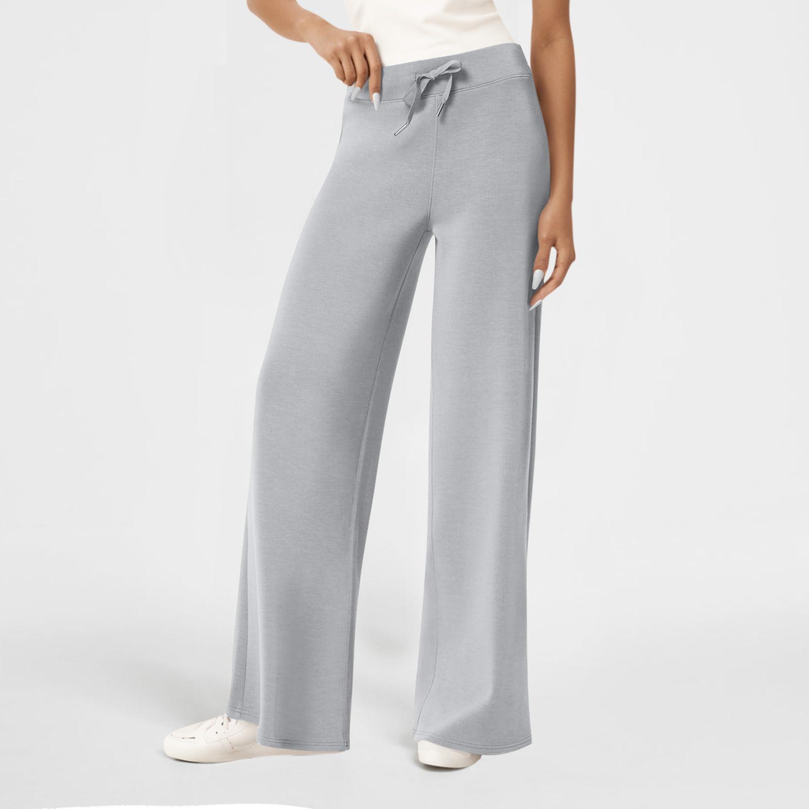 

Women’s Wide Leg Sweatpants High Waisted Baggy Flared Pants Drawstring Athletic Joggers M
