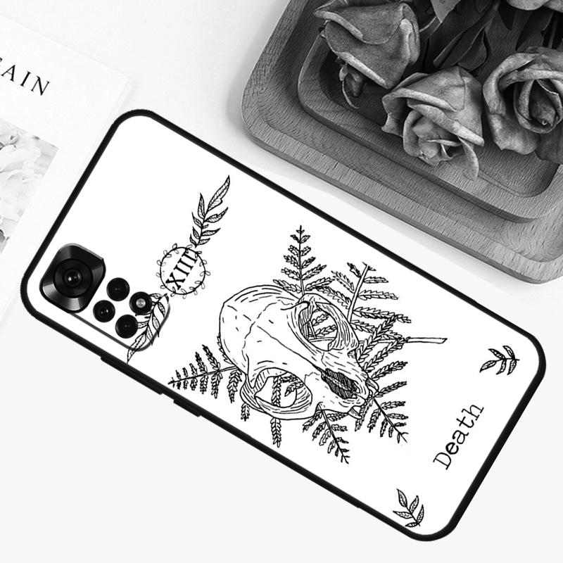 Death Tarot Cat Case For Xiaomi Redmi Note 9 10 11 12 13 14 Pro 9S 10S 11S 12S Redmi 14C 13C 10C 12C Cover