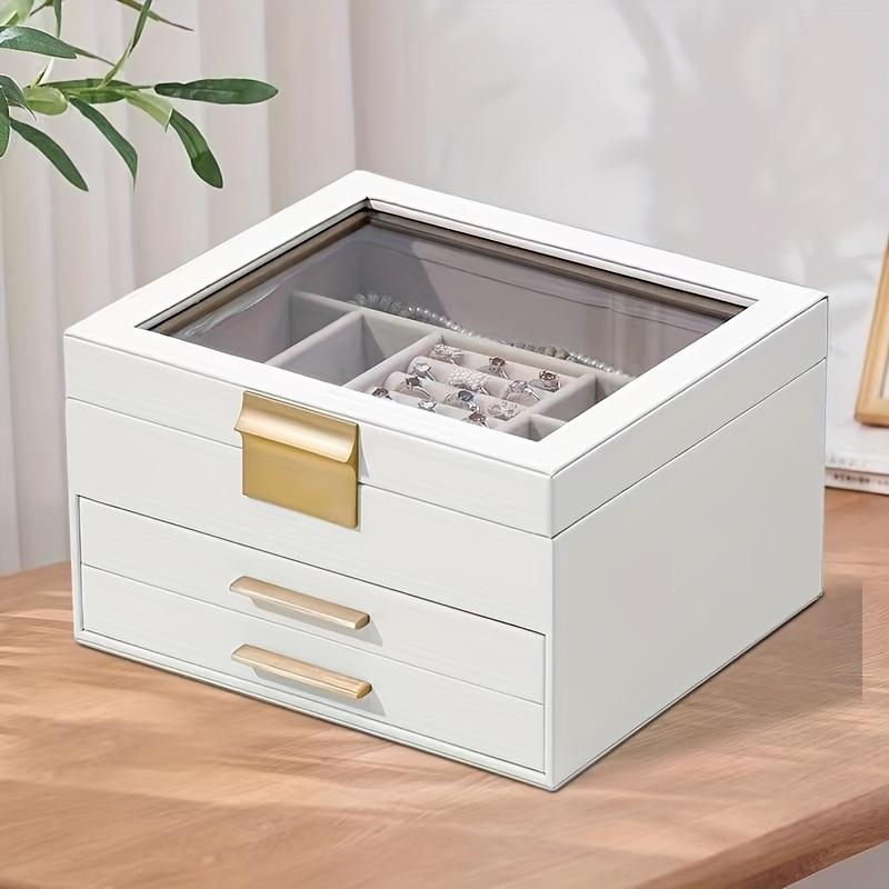 

3-Layer Window style luxury jewelry storage box, necklace earrings, exquisite bracelets, bracelets, jewelry storage box белый
