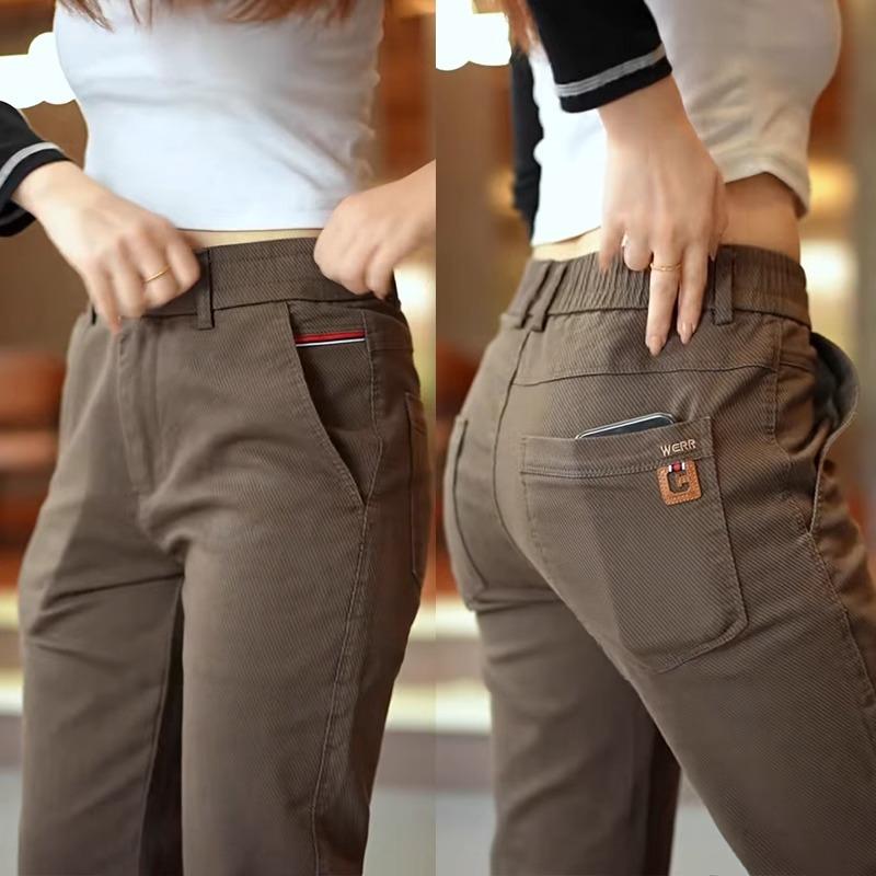 Freizeithose Herren und Damen Herbst neuer Trend Mode gerade hohe Elastizität Slim-Hose Herren