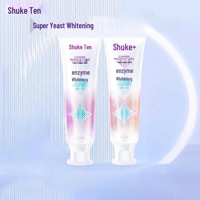 Shuke Whitening Enzyme Toothpaste - Cherry Blossom & White Peach (4x120g Pack)