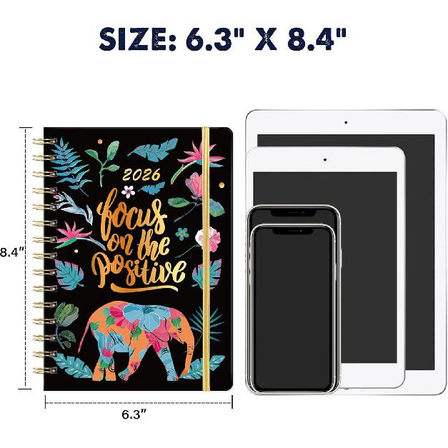 2026 Planner - Weekly & Monthly Planner 2026 with Monthly Tabs, January 2026 - December 2026, 6.3" X 8.4", Flexible Hardcover with Thick Paper,