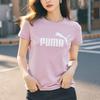 PUMA Slim Fit Round Neck Short Sleeve Sports Fitness Letter Print T-Shirt SS24 Women Tops Pink 682247-60