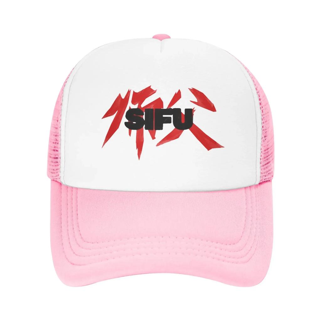 Red Chinese Si Fu Kong Fu Ving Wing Tsun Camping Mesh Baseball Caps Women Printing Male Beach Sunscreen Hat Trucker Cap