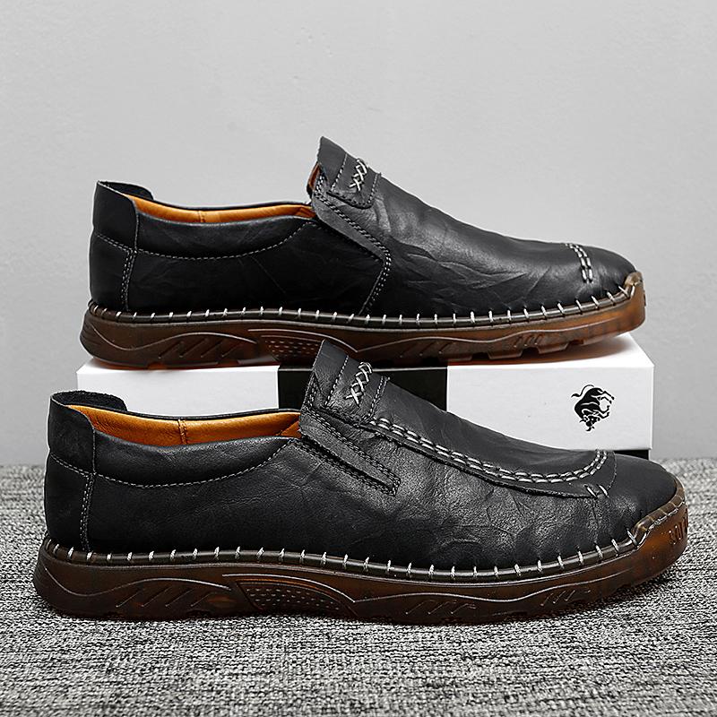 

2024 Новые мужские туфли-лодочки Повседневные дышащие мужские мокасины Мокасины Плоские туфли Модная кожаная обувь для отдыха Мягкие плоские туфли 47 чёрный