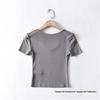 YPFF Women's Slim Fit Short Sleeve Active T-Shirt - Solid Color for Spring/Summer Workouts and Yoga