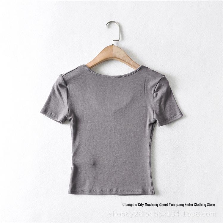 YPFF Women's Slim Fit Short Sleeve Active T-Shirt - Solid Color for Spring/Summer Workouts and Yoga