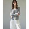 Demana Minimalist Faux Two-Piece Silk Blend Knit Sweater