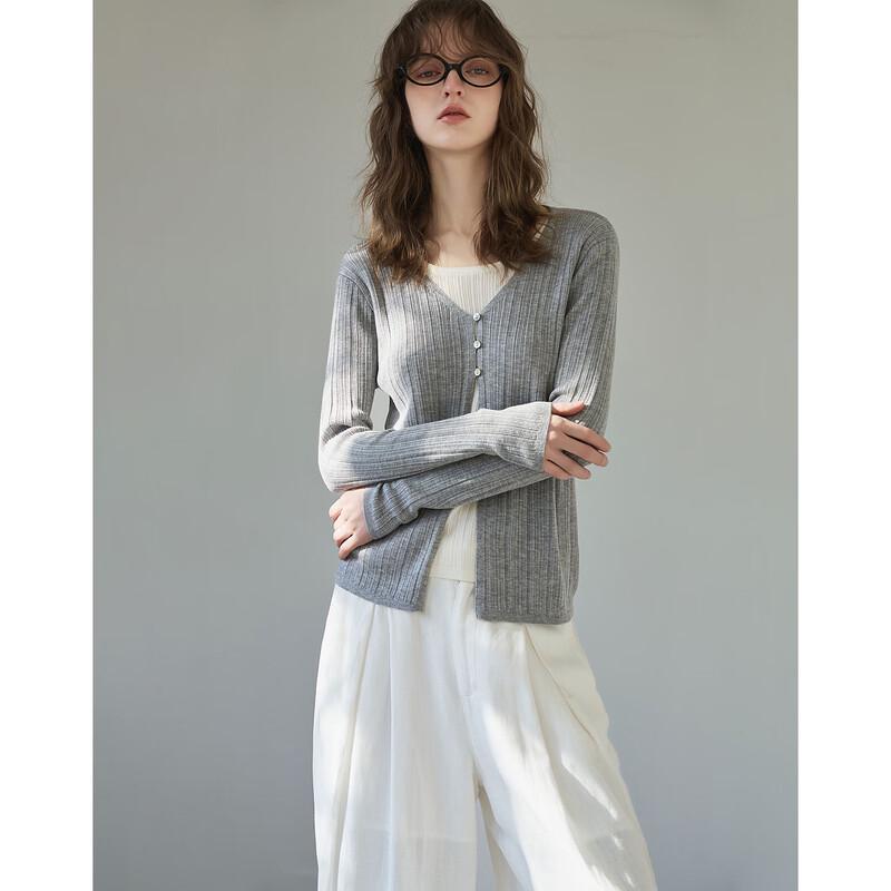 

Demana Minimalist Faux Two-Piece Silk Blend Knit Sweater S
