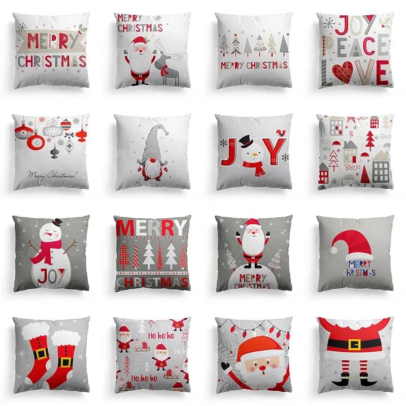 Home Decoration Christmas Merry Christmas Santa Pillow Case Cushion Cushion Decoración navideña