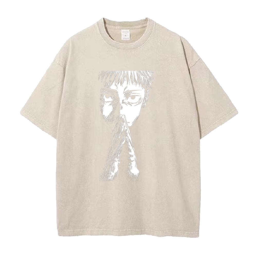 Itadori Yuji Jujutsu Kaisen Clothing Men Short Sleeve Manga T-shirts Vintage Washed T Shirt Casual Cotton Tee Harajuku Tshirt