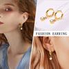 12 Colors Birthstone Huggie Earrings for Women, PVD Gold Color Tone Stainless Steel Brilliant AAA Cubic Zirconia Dangle Ear Clip