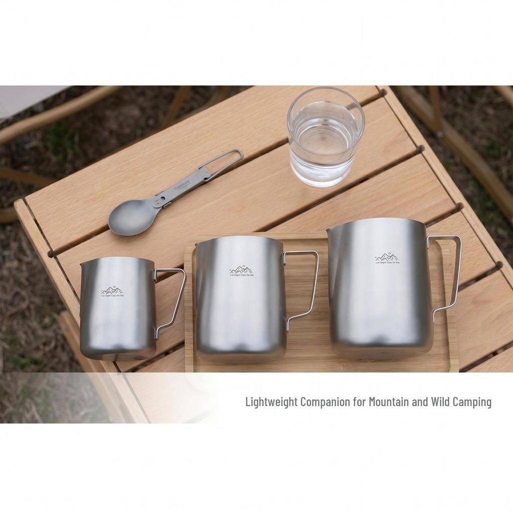 Titanium Latte Art & Camping Coffee/Frothing Cup