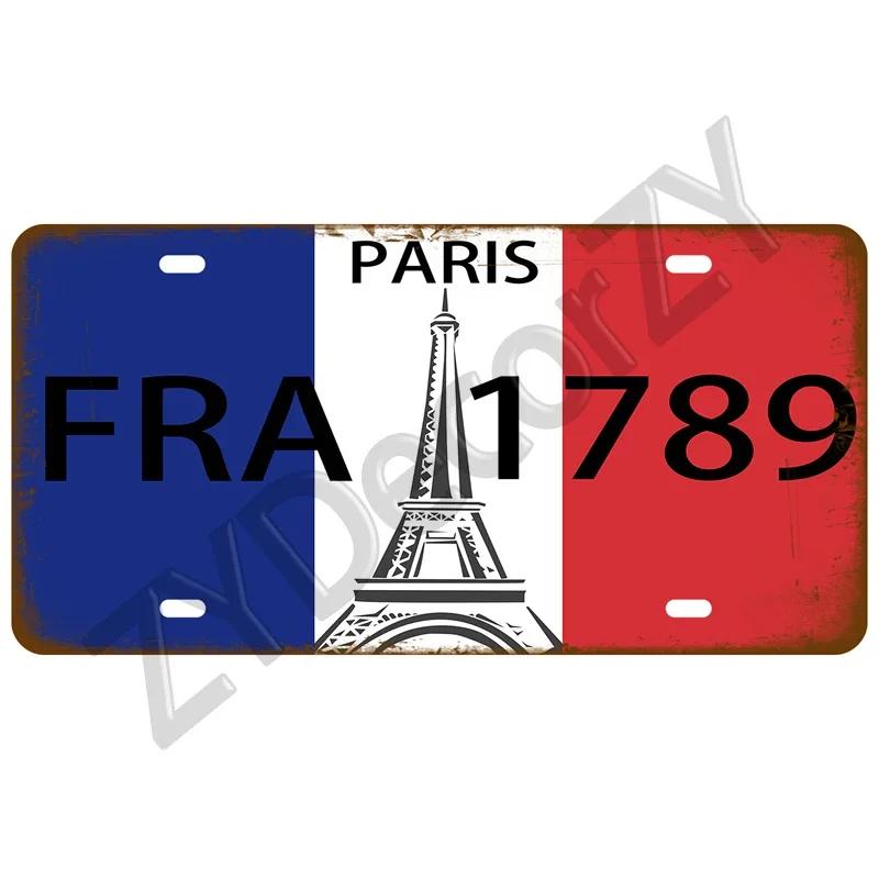 Plechový cedule s vlajkou země Francie Španělsko Německo SPZ Na zeď Domov Restaurace Řemesla Bar Dekorace Kovový cedule Mexiko USA