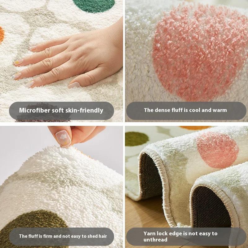 Imitation Cashmere Carpet Cute Cartoon Shaped Living Room Bedroom Decorative Thickened Non-Slip Bedside Rug Home Decor