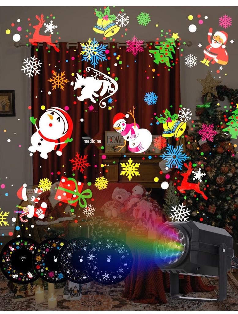 16-Pattern LED Christmas Blizzard & Starry Sky Projector Light for Indoor Atmosphere