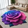 3D Rose Flower Area Rug Non-slip Washable Absorbent Plush Floor Mat Irregular Floral Carpet Indoor Living Room Bedroom Bathroom Kitchen Decoration