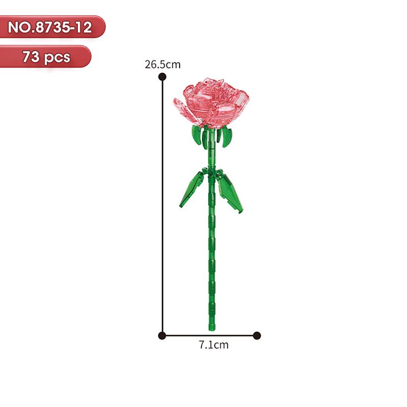 HOT MOC Flowers DIY Potted Plants Micro Landscapes Mini Art Construction Building Blocks Sets Model Dolls Brick Girls Toys Gifts