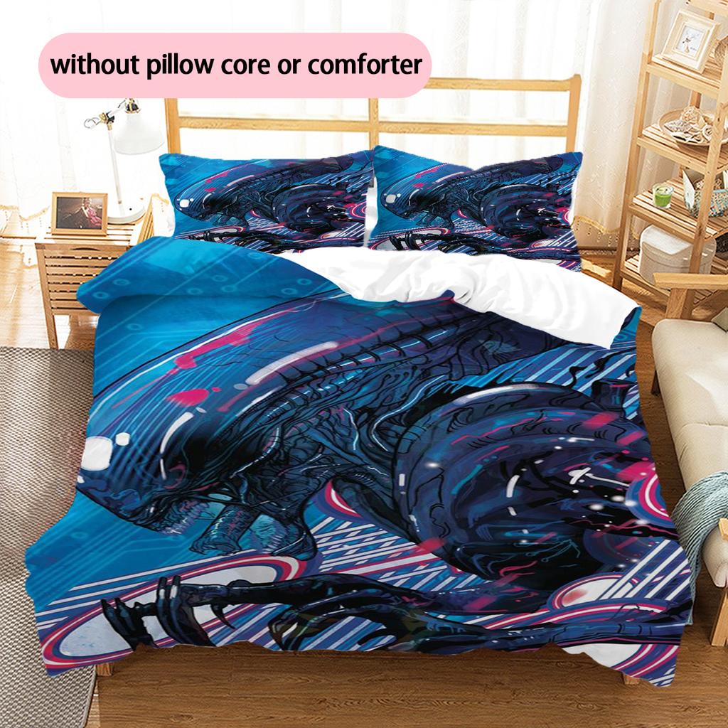Cartoon Pattern Bedding Quilt Set Quilt Cover Pillowcase Home Decoration Birthday Gift (1 * Duvet Cover + 2 * Pillowcase, Without Core)