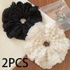 2 Pcs Hollow Lace Scrunchies for Women, Elegant Double-Layer Lace Hair Ties, Luxury Style Hair Accessories