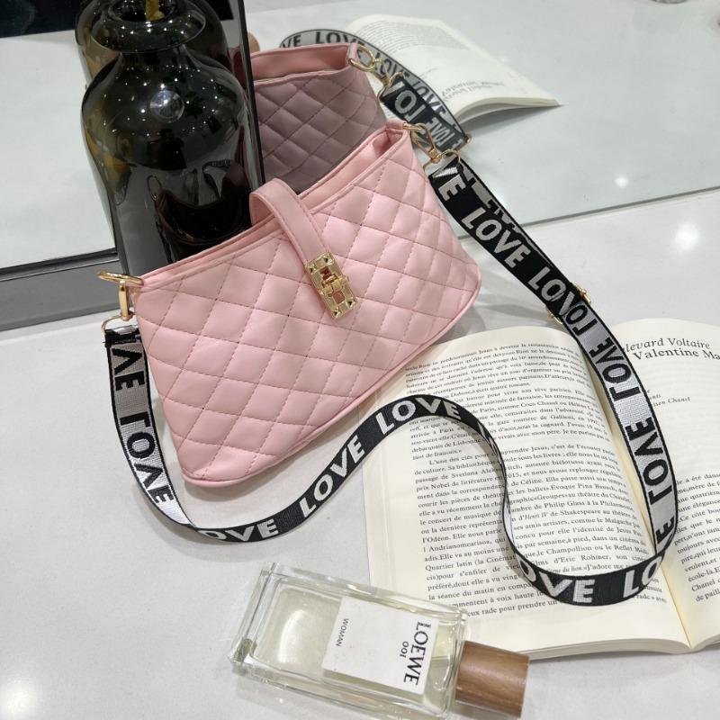 

Women s bag new diamond embroidered buckle ribbon crossbody armpit bag casual mobile phone bag small square bag tide розовый