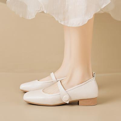 Zapatos Mary Jane Weiwei girl 9169-6 para mujer, de verano, con falda, retro, piel suave, tacón grueso, zapatos de vestir, talla grande, zapatos de mujer