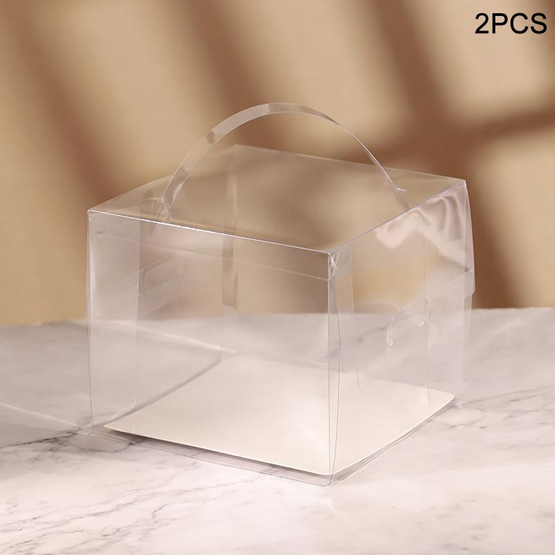 Transparent Cake Box Plastic Dessert Cupcake Packaging Box with Handle Wedding Birthday Party Supplies Gift Wrapping Decoration