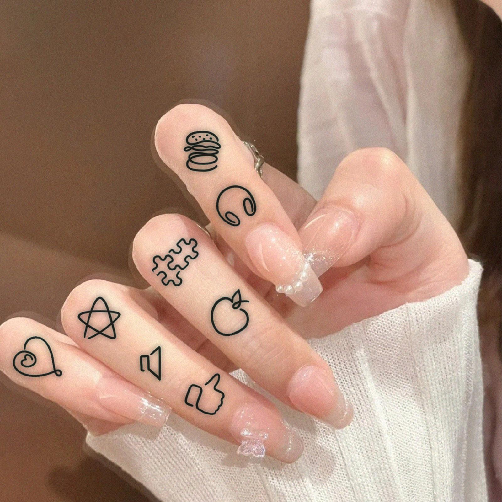 Glow Makeup Unisex Herbal Small Picture Stick Figure Tattoo Sticker Semi-Permanent Simple Cute Tattoo Sticker Waterproof And Long-Lasting