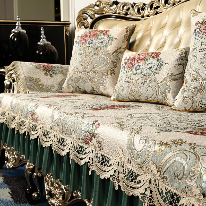 European Jacquard Sofa Covers Luxury Chenille Anti-slip Couch Cushion Living Room Sofa Protective Cover Sofa Towel Home Decor
