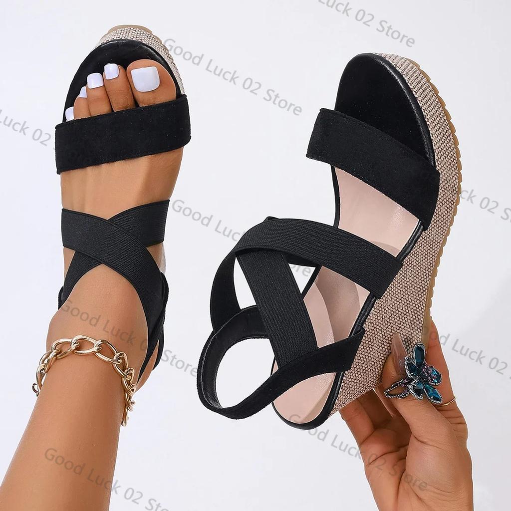 Fashion Women Sandals Wedge Waterproof Thick-soled Shoes New Summer Fashion Sandals Roman Platform-soled Sandals Large Size Women Shoes