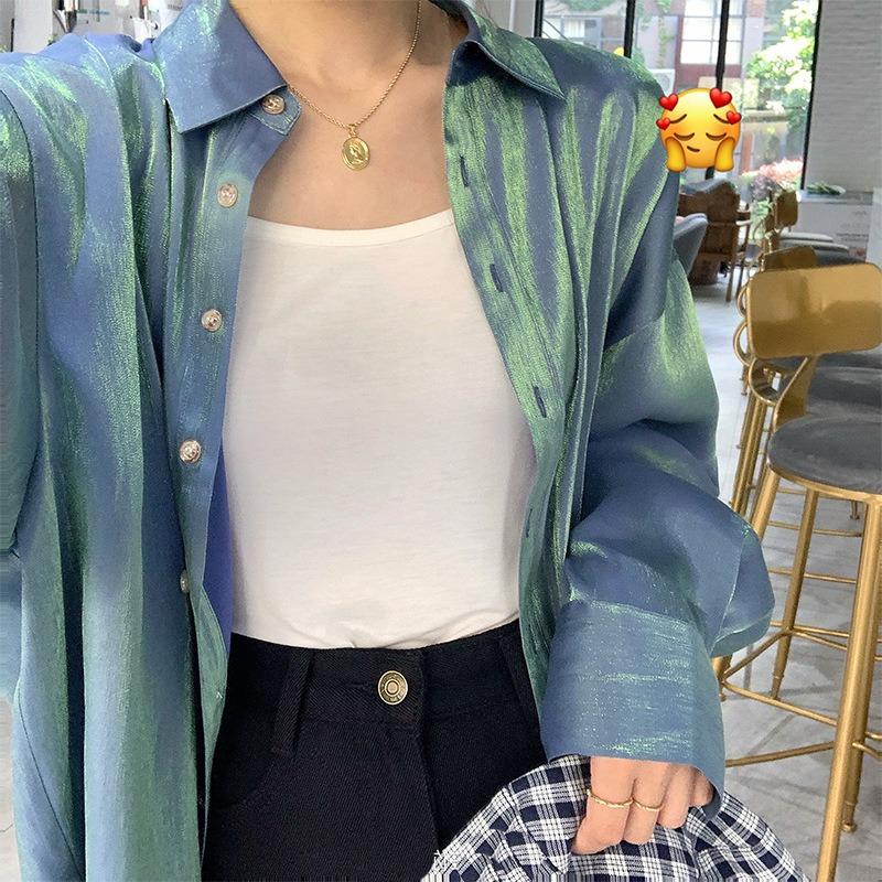 2025 Long Sleeve Fashion Elegant Women Shirt New Summer Casual Top Plus Size Loose Sunscreen Women's Blouse Solid Color Office Outerwear Clothes