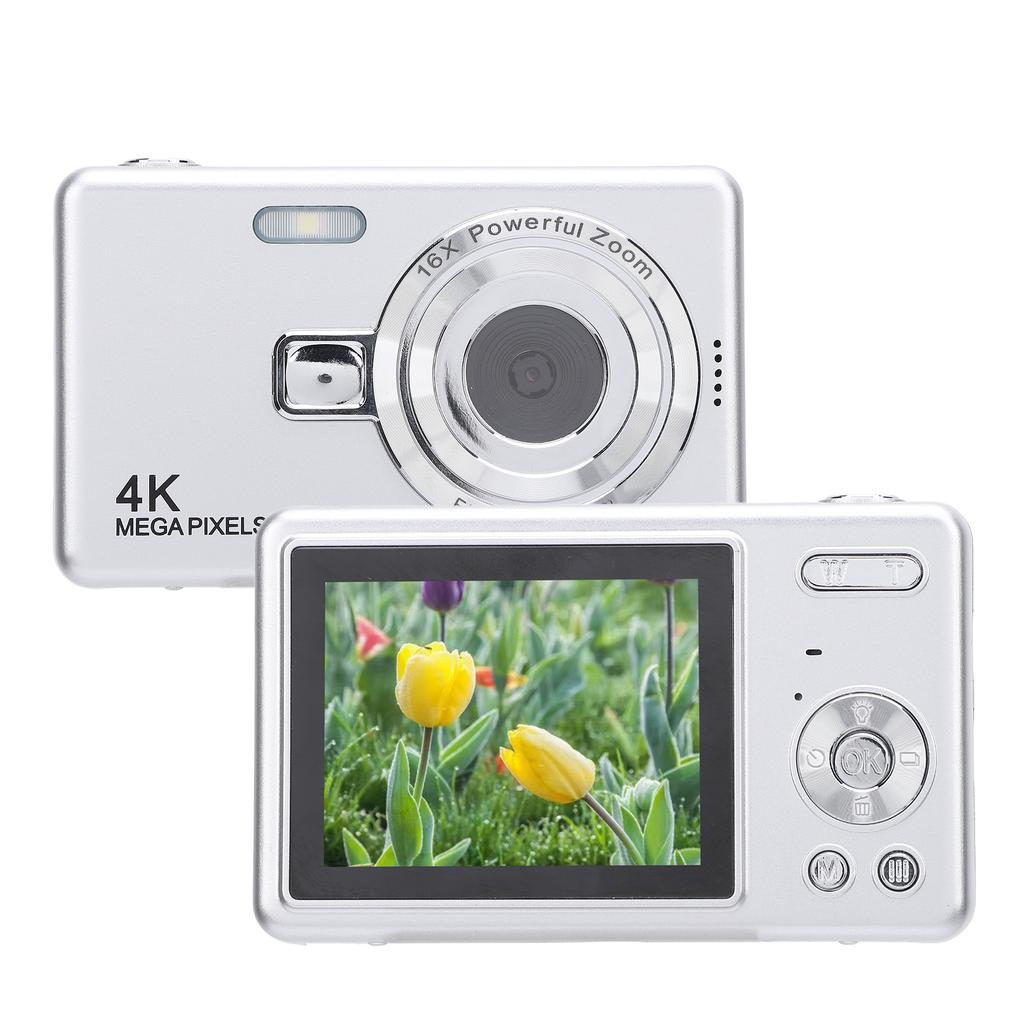 2.4inch Digital Camera 16x Zoom 50MP High Resolution 4K Video Compact Selfie Camera for Photography Travel 64GB