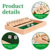 Shut The Box Dice Board Game Wooden Flaps & Dices Game 4 Players Pub Bar Party Supplies Family Entertainment for Kids & Adults