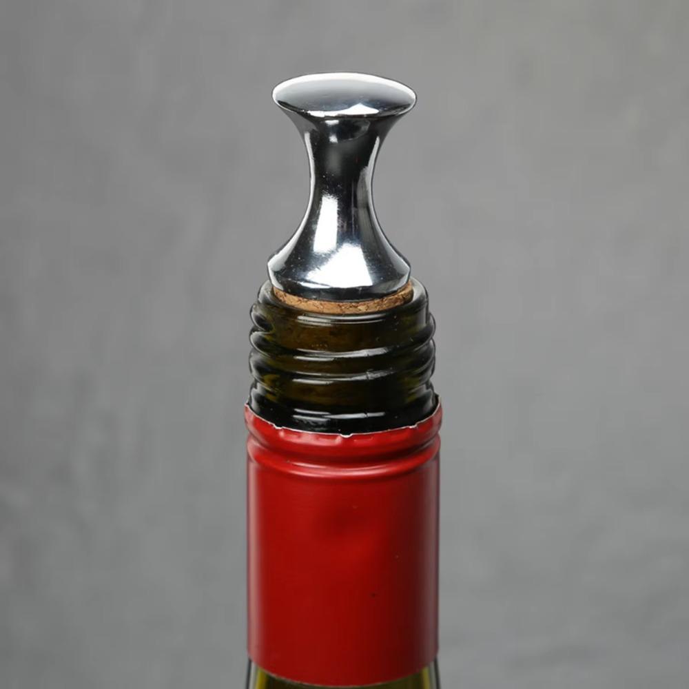 2pcs Flat Head Wine Bottle Stopper Zinc Zinc Zinc Alloy Wine Preserver Creative Wine Saver Home