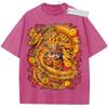 Summer Mens Black Washed T  Shirt Dragon Ball Z Super Saiyan Goku Golden Dragon Dragon Balls Flames High  Quality
