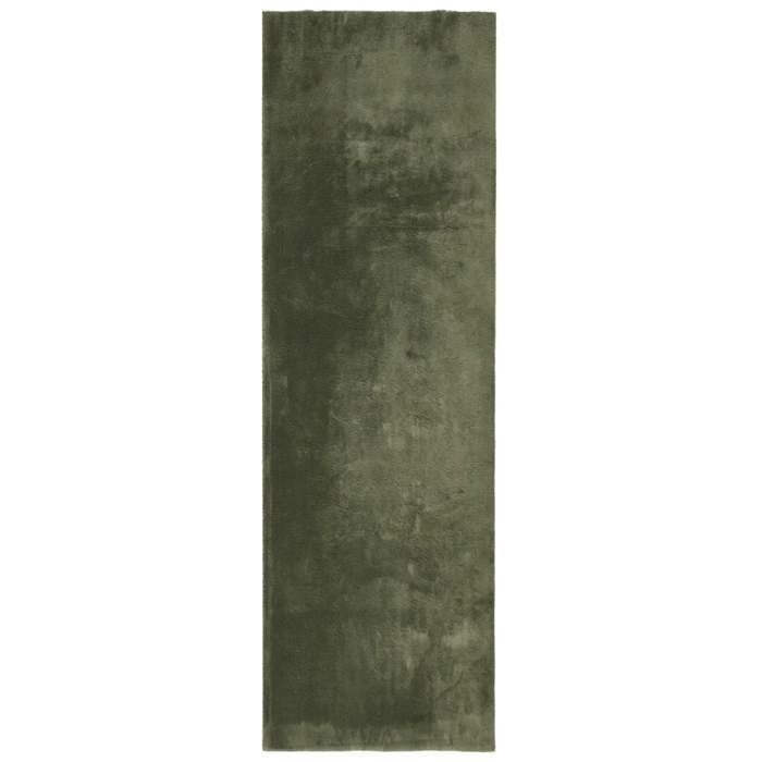 VidaXL HUARTE Soft and Washable Short Pile Rug Forest Green 80x250cm 375092