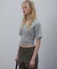 LCDC™ Back Slit V-Neck Top (Melange Gray)