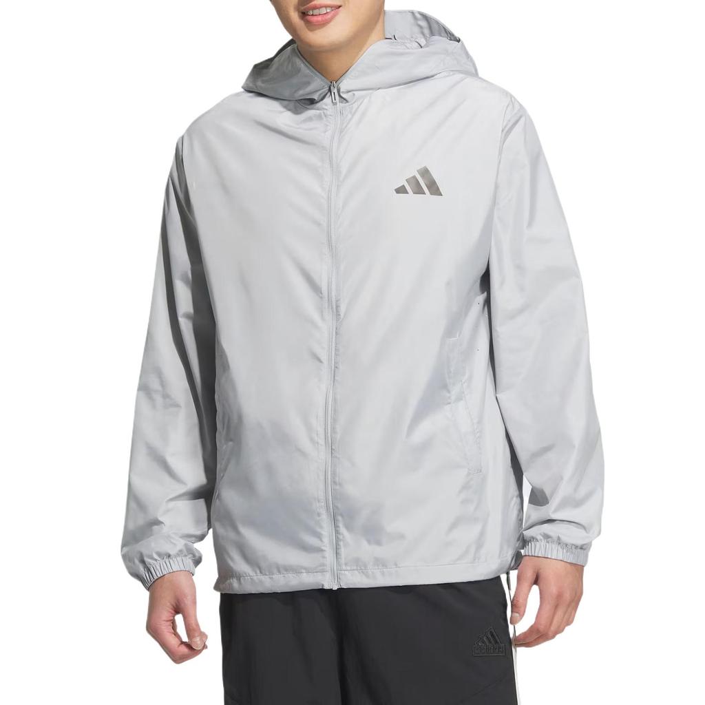 Adidas Comfortable Stylish Versatile Solid Color Jacket Unisex Jacket Gray Stone-Green KA9290