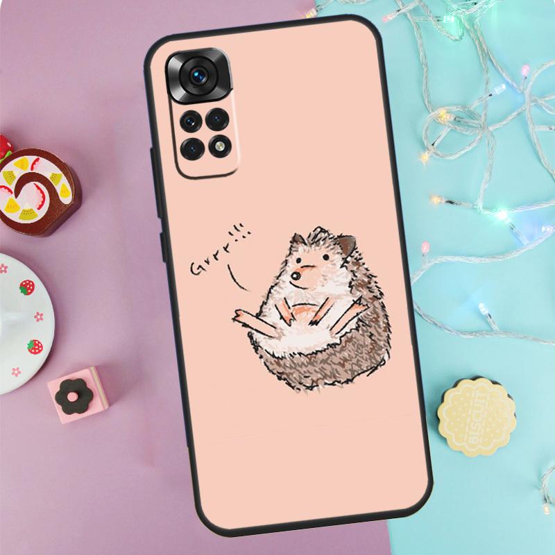 Hedgehog Case For Xiaomi Redmi Note 14 13 12 11 10 9 Pro 9S 10S 11S 12S Redmi 10C 12C 13C 14C Cover