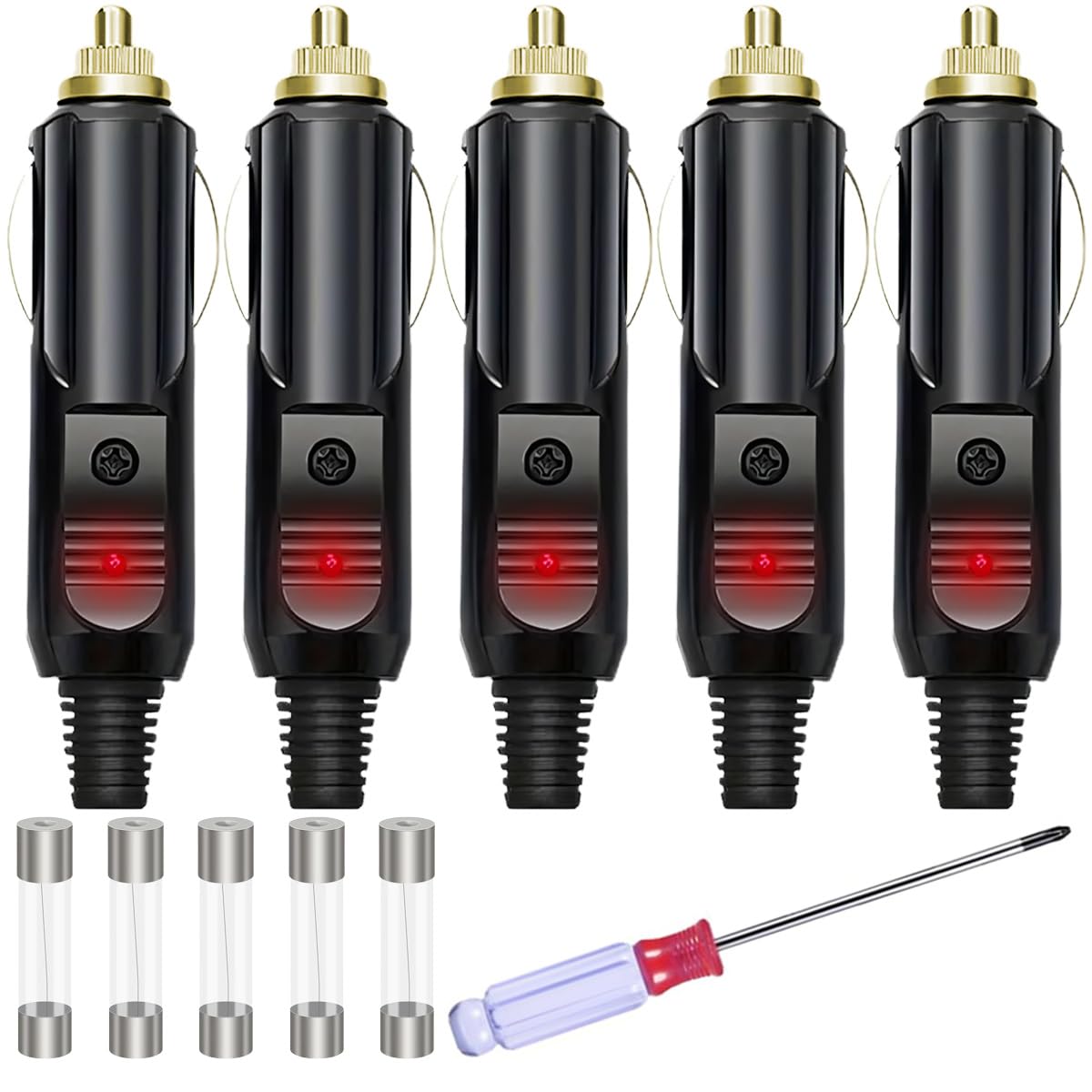 

Xiatiaosann 5 шт /24 В 20 А Вилка прикуривателя Папа Разъем Aux 5 шт Красный