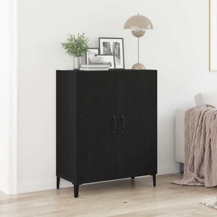 VidaXL Buffet Black Oak 69.5x34x90 Cm Engineered Wood, Cabinet, Sideboard, Storage Cabinet, Cupboard, 862093