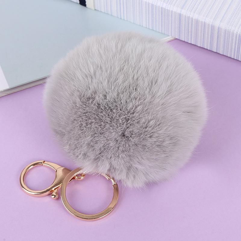 Creative Imitation Rex Rabbit Fur Ball Keychain - Plush Bag and Car Pendant Gift