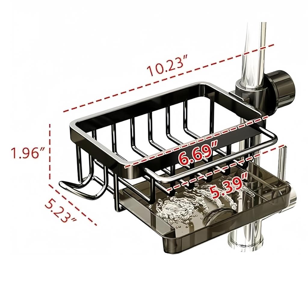 Kitchen Sink Faucet Organizer Dish Drain Rack Sponge Holder for Stand Adjustable Caddy Gadgets Accessories Round Water Pipes