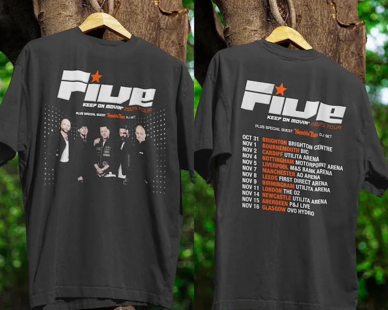 Five Keep On Movin  Tour Shirt Reprint Unisex Shirt AN62131 Unisex T-Shirt XXXL