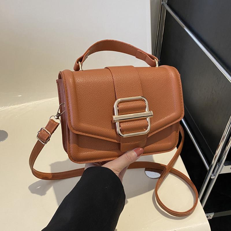 Bolsa transversal de couro sintético da moda para mulheres, cor sólida, versátil, bolsa de ombro mensageiro para passeios e viagens